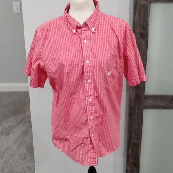 Chaps Easy Care short sleeved button up shirt. 60% cotton 40% poly . size Large - Picture 1 of 3